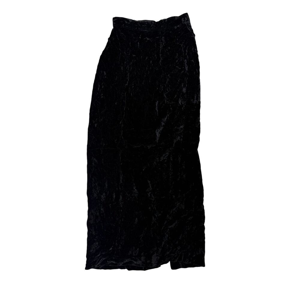 Vintage 90s Velvet Maxi Skirt Women's Small Black Whimsygoth by Scott McClintok